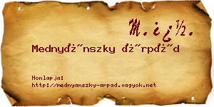 Mednyánszky Árpád névjegykártya