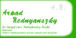 arpad mednyanszky business card