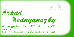 arpad mednyanszky business card